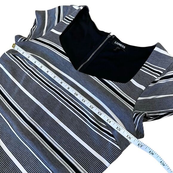 Express Black and White Striped Sheath Dress Size Medium - Picture 12 of 16